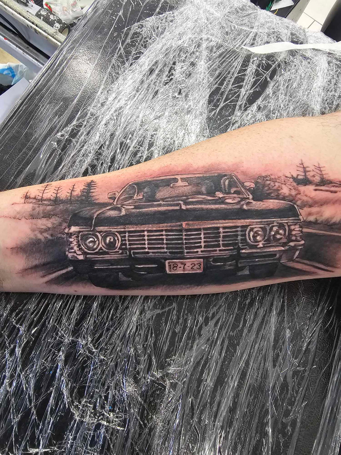 Chevy Impala Supernatural tattoo by Jessica